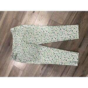 Adidas Golf Women Green Teal Abstract Print Pull On Performance Pants Size 12